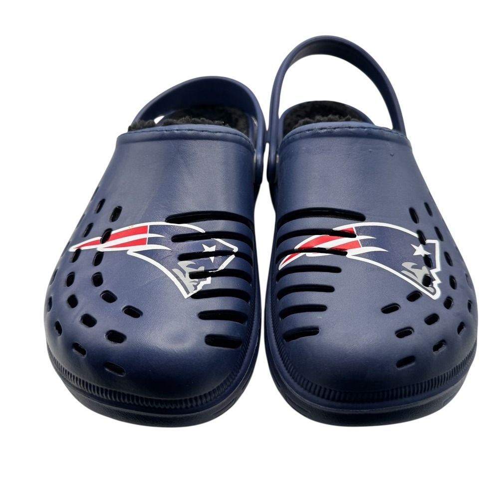 New England Patriots Clogs Womens‎ Size S (7/8) Faux Fur Lined NFL Slides